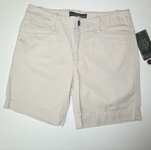 LRL Lauren Jeans Co Ralph Lauren Khaki Women's Mid Rise Shorts Size 2P New